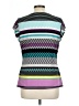 Worthington Color Block Purple Short Sleeve Blouse Size L - photo 2