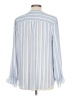 T Tahari Stripes Blue Long Sleeve Blouse Size L - photo 2