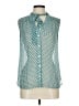 Chelsea28 100% Polyester Polka Dots Teal Sleeveless Blouse Size L - photo 1