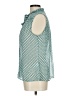Chelsea28 100% Polyester Polka Dots Teal Sleeveless Blouse Size L - photo 5