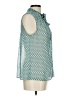 Chelsea28 100% Polyester Polka Dots Teal Sleeveless Blouse Size L - photo 4