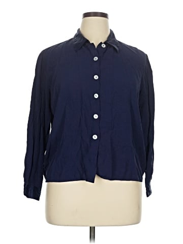 Impressions 3/4 Sleeve Button-Down Shirt (view 1)