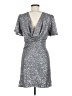ASTR The Label 100% Polyester Metallic Silver Cocktail Dress Size M - photo 2