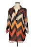 Assorted Brands Chevron-herringbone Brown 3/4 Sleeve Blouse Size M (estimated) - photo 1