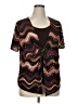 Ashley Jill Brown Short Sleeve Blouse Size 1X - photo 1