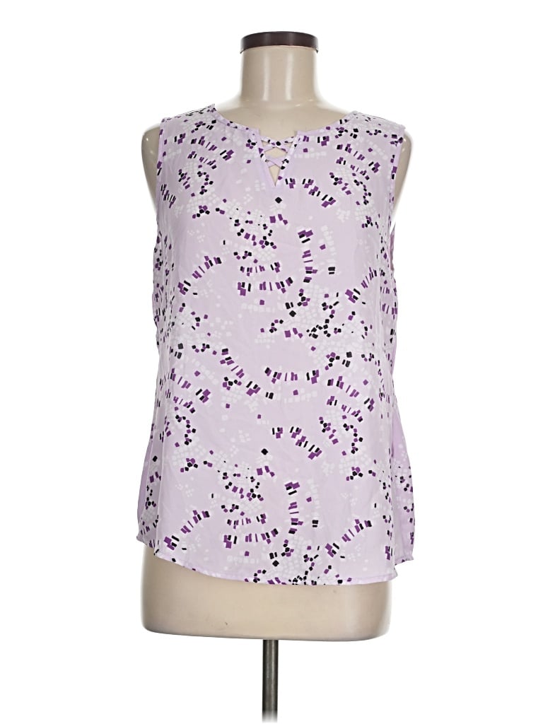 Pre-owned Christopher & Banks Sleeveless Blouse In Purple