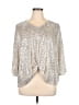 Bucketlist Metallic Silver 3/4 Sleeve Top Size XL (estimated) - photo 1