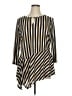 Dana Buchman Stripes Gold Tan 3/4 Sleeve Blouse Size XL - photo 1