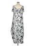 White Mark Print Silver Gray Casual Dress Size 1X - photo 2