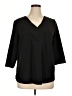 Croft & Barrow 100% Polyester Black 3/4 Sleeve Blouse Size XL - photo 1