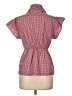 Assorted Brands Checkered-gingham Red Short Sleeve Blouse Size L - photo 2