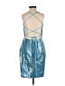 Unbranded 100% Polyester Metallic Blue Cocktail Dress Size 4 - photo 2