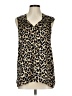 Ava & Aiden 100% Polyester Animal Print Gold Sleeveless Blouse Size L - photo 1