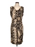 Shape FX Animal Print Tan Cocktail Dress Size 10 - photo 1
