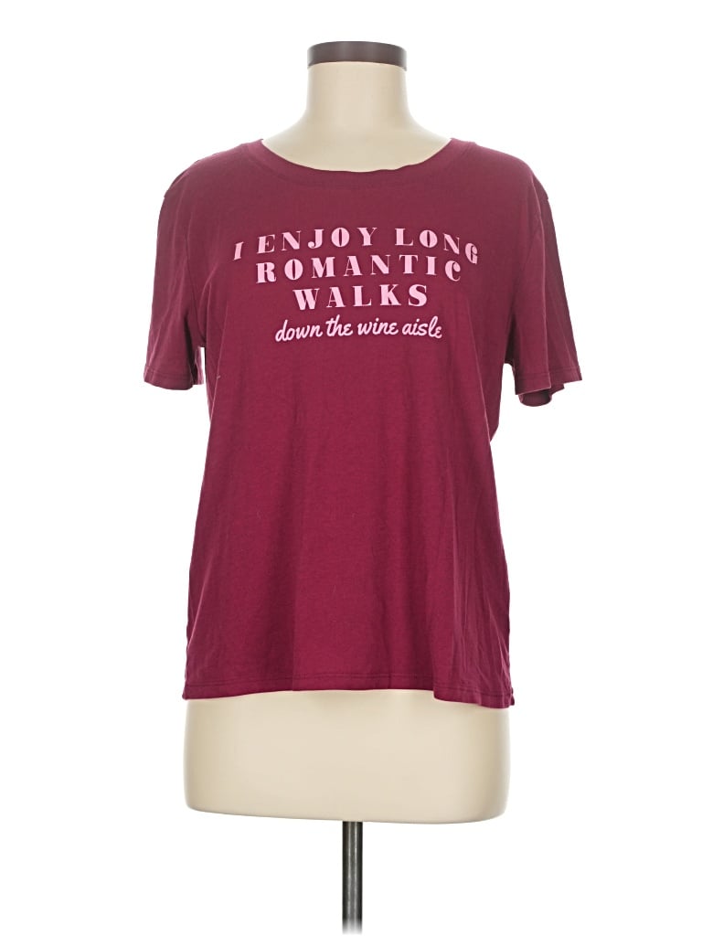 Pre-owned Fifth Sun Short Sleeve T-shirt In Burgundy