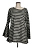 Mechant Houndstooth Black Long Sleeve Blouse Size M - photo 1