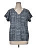 Worthington Gray Blue Short Sleeve Blouse Size XL - photo 1