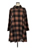 Chris & Carol Plaid Brown Poncho Size 1X - photo 1