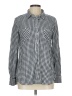 Merona 100% Rayon Checkered-gingham Blue Long Sleeve Button-Down Shirt Size L - photo 1