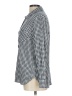 Merona 100% Rayon Checkered-gingham Blue Long Sleeve Button-Down Shirt Size L - photo 5