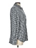 Merona 100% Rayon Checkered-gingham Blue Long Sleeve Button-Down Shirt Size L - photo 4