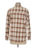 Just Polly Plaid Brown Long Sleeve Button-Down Shirt Size M - photo 2