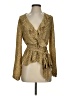 Max Studio 100% Polyester Gold Long Sleeve Blouse Size S - photo 1