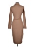 Unbranded Solid Tan Casual Dress Size L - photo 2