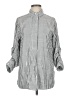 Max Studio Stripes Silver White 3/4 Sleeve Blouse Size M - photo 1