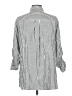 Max Studio Stripes Silver White 3/4 Sleeve Blouse Size M - photo 2
