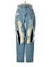 Shein Color Block Blue Jeans Size 2 - photo 1