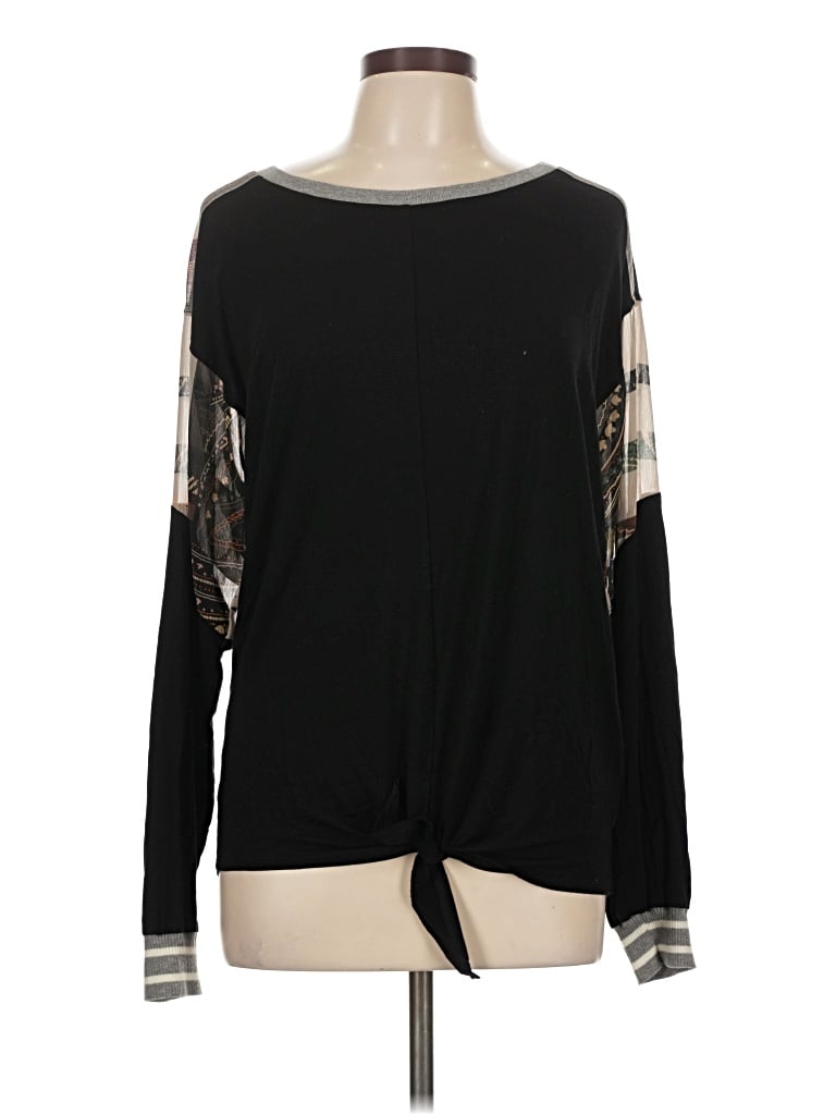 Pre-owned Tiny Long Sleeve Top Black Crew Neck Tops