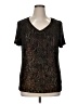White Stag Metallic Brown Short Sleeve Top Size XL - photo 1