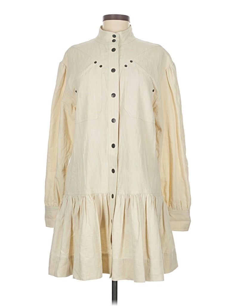 Pre-owned Shona Joy 3/4 Sleeve Top Ivory Mock Neckline Tops In White