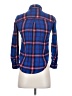 American Eagle Outfitters Plaid Blue Long Sleeve Button-Down Shirt Size XS - photo 2