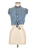 Rails Blue Sleeveless Button-Down Shirt Size 12 - photo 1