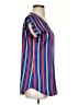 Express Stripes Blue Short Sleeve Blouse Size S - photo 4