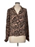 Everly 100% Polyester Animal Print Brown Long Sleeve Blouse Size L - photo 1