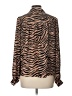 Everly 100% Polyester Animal Print Brown Long Sleeve Blouse Size L - photo 2