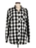 Unbranded Checkered-gingham Black Long Sleeve Button-Down Shirt Size M - photo 1