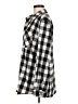 Unbranded Checkered-gingham Black Long Sleeve Button-Down Shirt Size M - photo 5