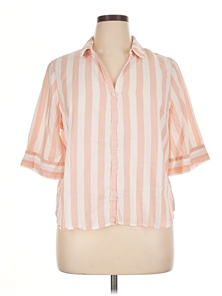 Pre-owned Jcrew Short Sleeve Blouse In Pink