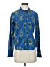 Lucky Brand Floral Blue Long Sleeve Blouse Size XS - photo 1