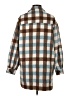 C&C California Checkered-gingham Blue Brown Coat Size XS - photo 2