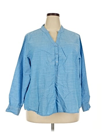 Riders by Lee 3/4 Sleeve Button-Down Shirt (view 1)