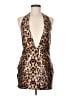 Shein 100% Polyester Animal Print Brown Cocktail Dress Size 8 - 10 - photo 1