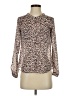Ann Taylor LOFT Animal Print Brown Long Sleeve Blouse Size XS (petite) - photo 1