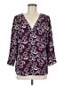 Hinge 100% Polyester Burgundy 3/4 Sleeve Blouse Size M - photo 1