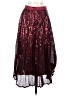 She + Sky 100% Polyester Stars Burgundy Formal Skirt Size S - photo 2