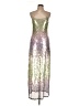 LoveShackFancy 100% Nylon Metallic Silver Green Cocktail Dress Size 12 - photo 1